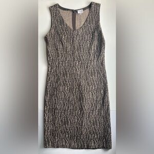Armani Collezioni Womens Dress Sz 4 Textured Sheath Sleeveless Italy Animal Prnt